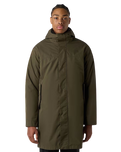 Nukabira Rain Shell Parka Jacket in New Taupe Green