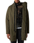 Nukabira Rain Shell Parka Jacket in New Taupe Green