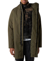 Nukabira Rain Shell Parka Jacket in New Taupe Green