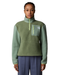 The The North Face Womens Yumiori 1/4 Zip Fleece Jacket in Bark Mist & Slate Moss
