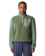 The The North Face Womens Yumiori 1/4 Zip Fleece Jacket in Bark Mist & Slate Moss