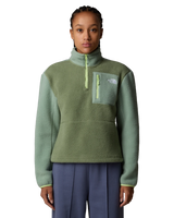 The The North Face Womens Yumiori 1/4 Zip Fleece Jacket in Bark Mist & Slate Moss