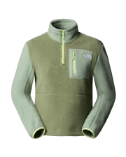 The The North Face Womens Yumiori 1/4 Zip Fleece Jacket in Bark Mist & Slate Moss