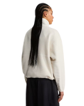 Yumiori Off Peak Full Zip Fleece Jacket in White Dune