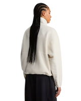 Yumiori Off Peak Full Zip Fleece Jacket in White Dune