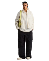Yumiori Off Peak Full Zip Fleece Jacket in White Dune