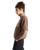 The The North Face Womens Yumiori Off Peak Full Zip Fleece Jacket in Smokey Brown & Garnet