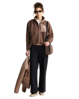 The The North Face Womens Yumiori Off Peak Full Zip Fleece Jacket in Smokey Brown & Garnet