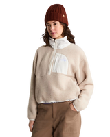Yumiori Off Peak 1/4 Zip Fleece Jacket in Timeless Taupe & White Dune