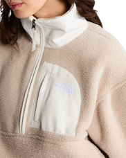 Yumiori Off Peak 1/4 Zip Fleece Jacket in Timeless Taupe & White Dune