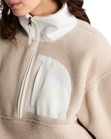 Yumiori Off Peak 1/4 Zip Fleece Jacket in Timeless Taupe & White Dune