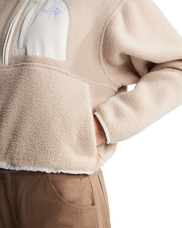 Yumiori Off Peak 1/4 Zip Fleece Jacket in Timeless Taupe & White Dune