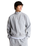 Essential Simple Dome 1/4 Zip Sweatshirt in Pale Grey Heather