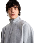 Essential Simple Dome 1/4 Zip Sweatshirt in Pale Grey Heather