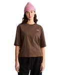 The The North Face Womens Essential Simple Dome Boxy T-Shirt in Smokey Brown
