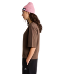 The The North Face Womens Essential Simple Dome Boxy T-Shirt in Smokey Brown
