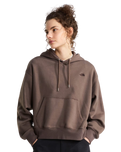 Essential Simple Dome Boxy Oversized Hoodie in Smokey Brown