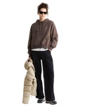 Essential Simple Dome Boxy Oversized Hoodie in Smokey Brown