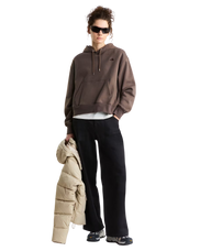 Essential Simple Dome Boxy Oversized Hoodie in Smokey Brown