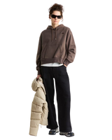 Essential Simple Dome Boxy Oversized Hoodie in Smokey Brown