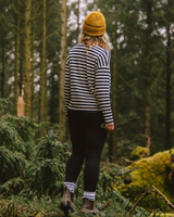 The Passenger Womens Panorama Striped Long Sleeve T-Shirt in Deep Navy