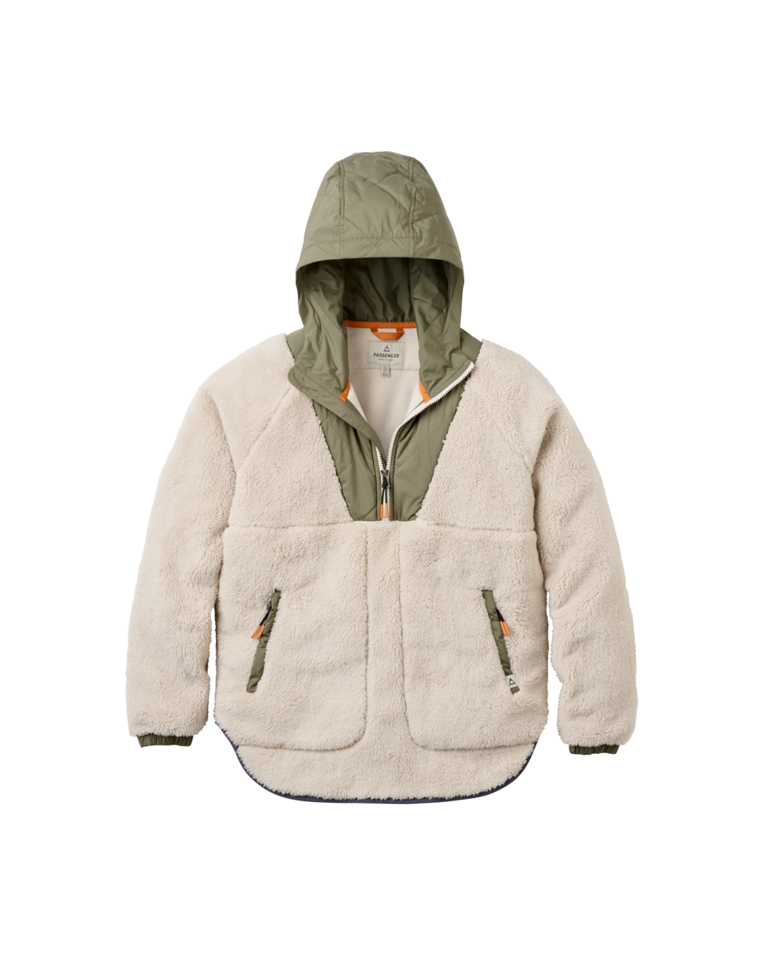 The Passenger Womens Beaumont Sherpa Hooded Fleece Jacket 2.0 in Vintage White