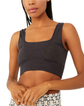 Good Karma Square-Neck Bra in Washed Black