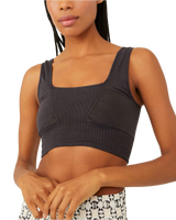 Good Karma Square-Neck Bra in Washed Black