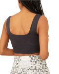 Good Karma Square-Neck Bra in Washed Black