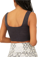 Good Karma Square-Neck Bra in Washed Black