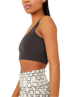 Good Karma Square-Neck Bra in Washed Black