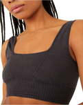 Good Karma Square-Neck Bra in Washed Black