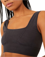 Good Karma Square-Neck Bra in Washed Black