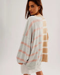 Uptown Stripe Jumper in Camel Grey