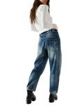 Moxie Pull On Barrel Jeans in Truest Blue