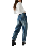 Moxie Pull On Barrel Jeans in Truest Blue