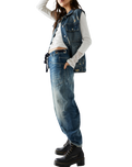 Moxie Pull On Barrel Jeans in Truest Blue