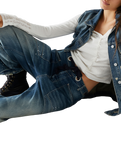 Moxie Pull On Barrel Jeans in Truest Blue