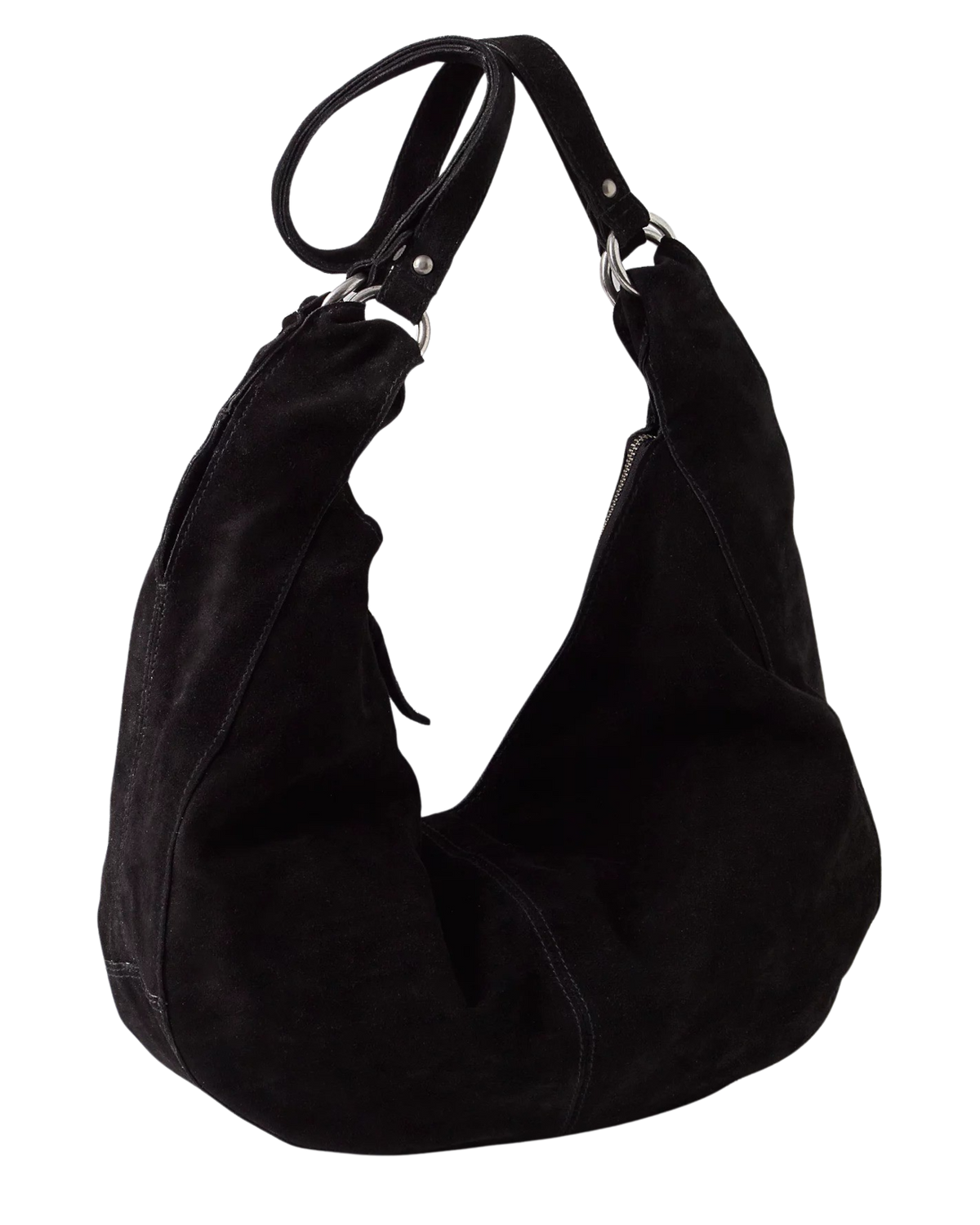 The Free People Womens Roma Suede Tote Bag in Black