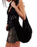 The Free People Womens Roma Suede Tote Bag in Black
