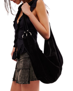 The Free People Womens Roma Suede Tote Bag in Black