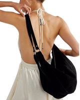 The Free People Womens Roma Suede Tote Bag in Black