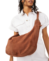 Roma Suede Tote Bag in Coconut Shell