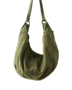 Roma Suede Tote Bag in Olive Moss