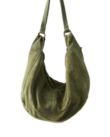 Roma Suede Tote Bag in Olive Moss