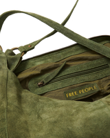 Roma Suede Tote Bag in Olive Moss
