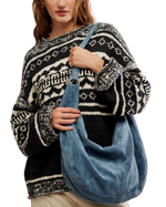 Roma Suede Tote Bag in Slate