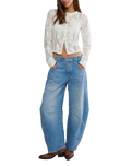 Good Luck Mid-Rise Barrel Jeans in Ultra Light Beam