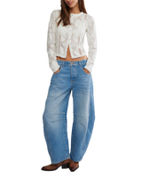 Good Luck Mid-Rise Barrel Jeans in Ultra Light Beam