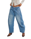 Good Luck Mid-Rise Barrel Jeans in Ultra Light Beam